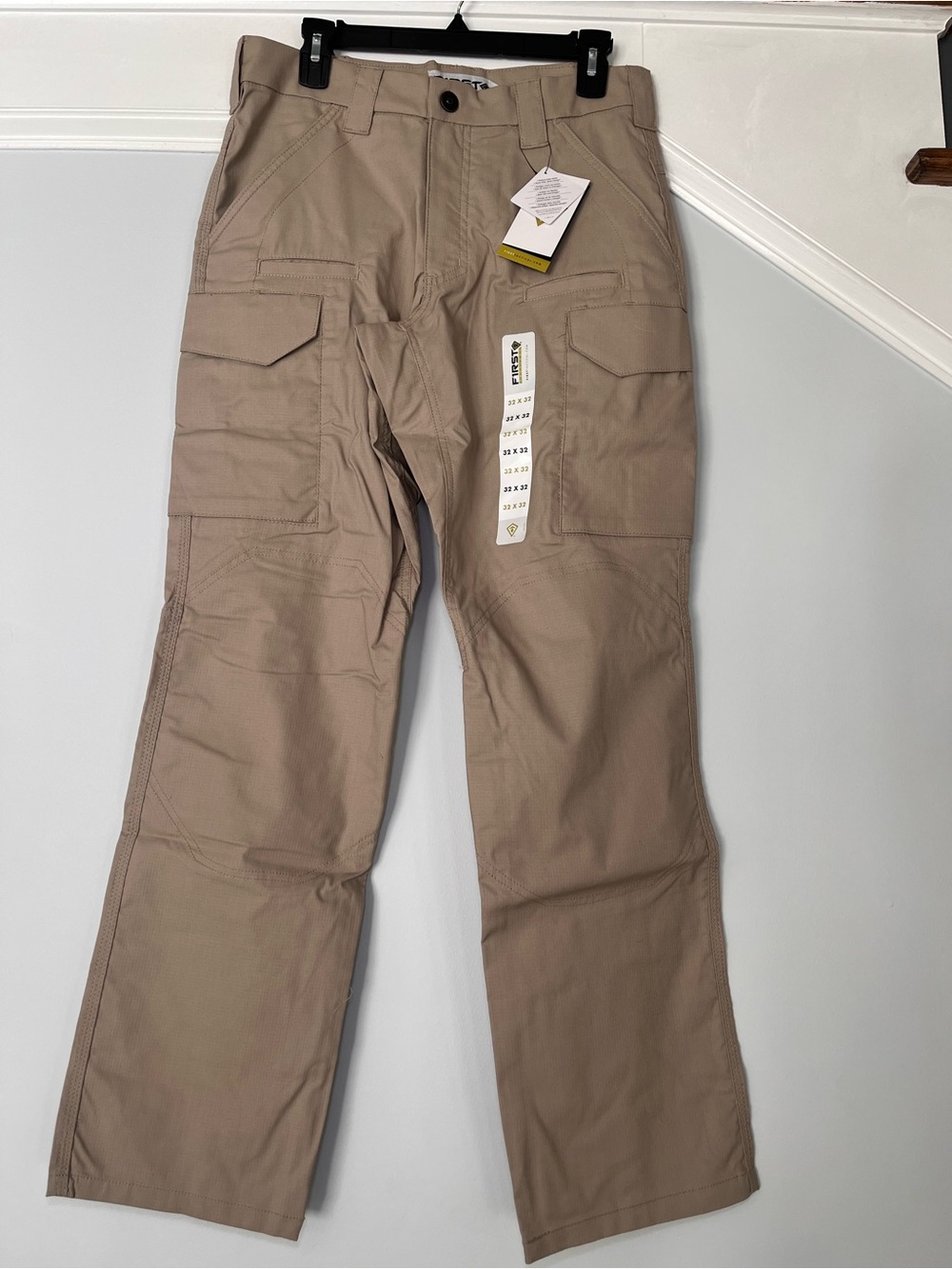 Men's Cargo Work Pants in Khaki - Durable Utility Design
